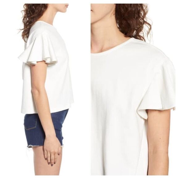 BP Tie Back Flutter Sleeve Tee Size Small - Picture 8 of 8
